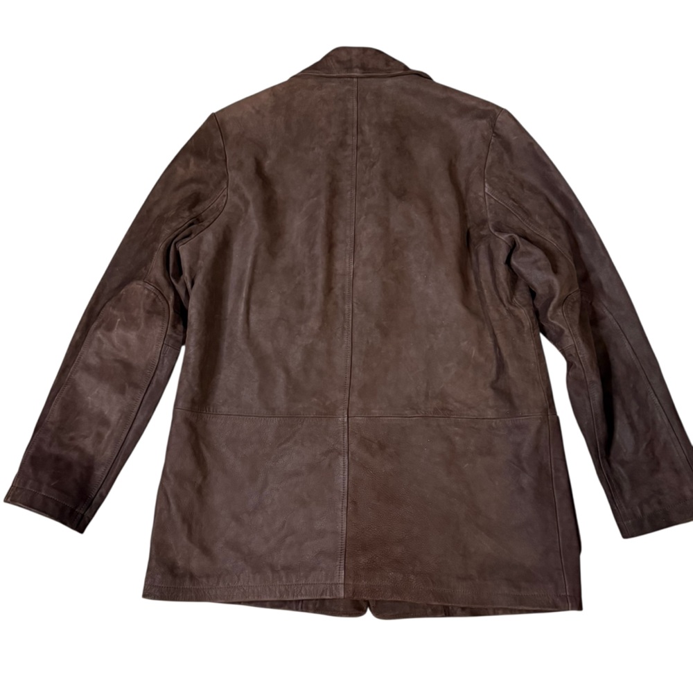 Vintage Mens Medium Cole Haan Country Brown Suede Calfskin Coat Jacket - Picture 2 of 7